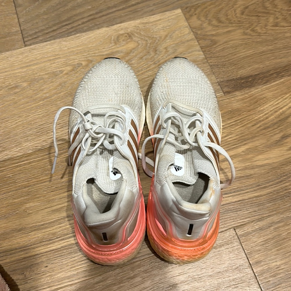 adidas pink, white and gold ultra boost